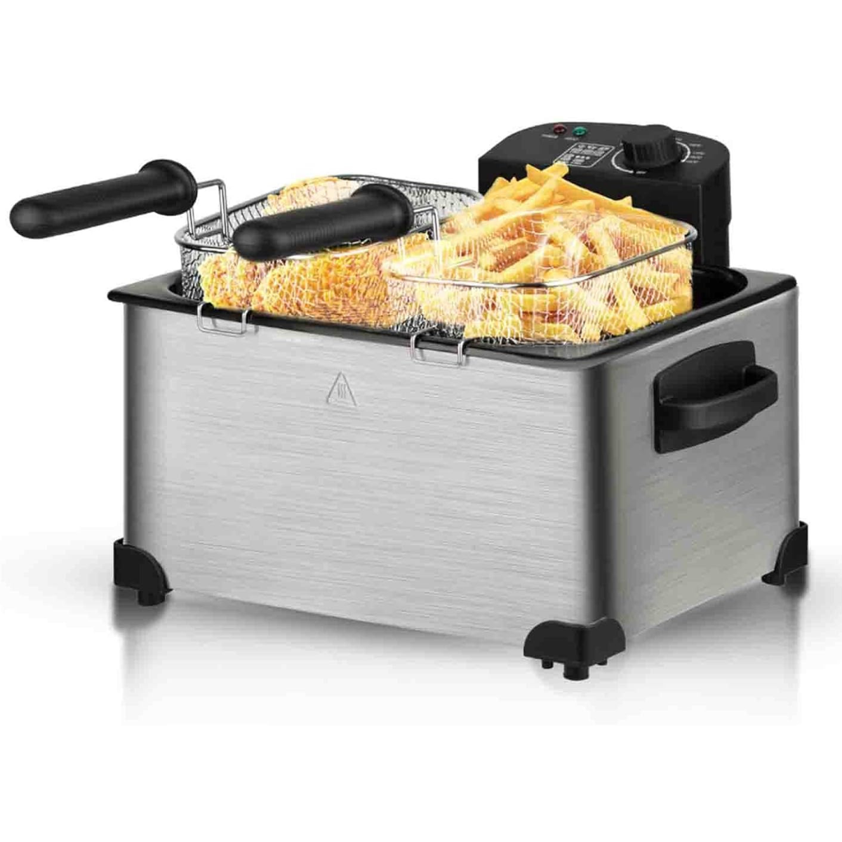 Freidora doble de acero inoxidable 6 litros con canastos
