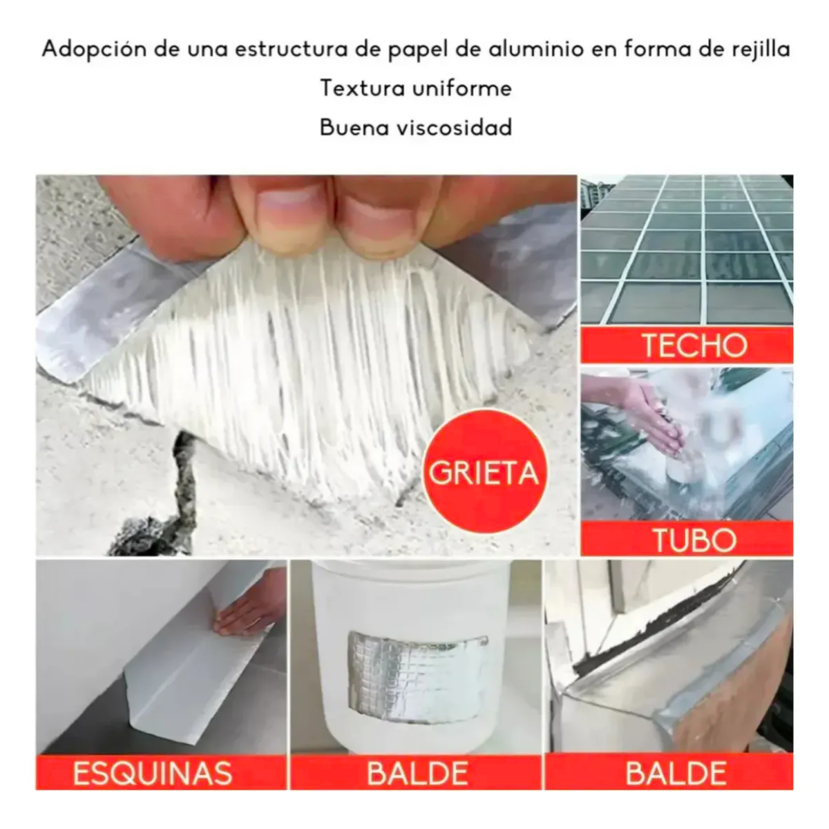 Cinta Tapa Gotera De Butilo 10cm X 5mts