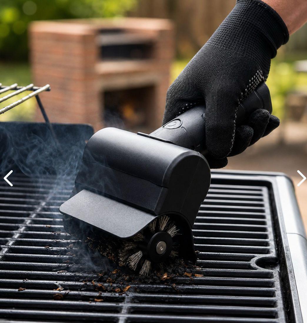 Kit cepillo eléctrico BBQ con 12 pares de guantes